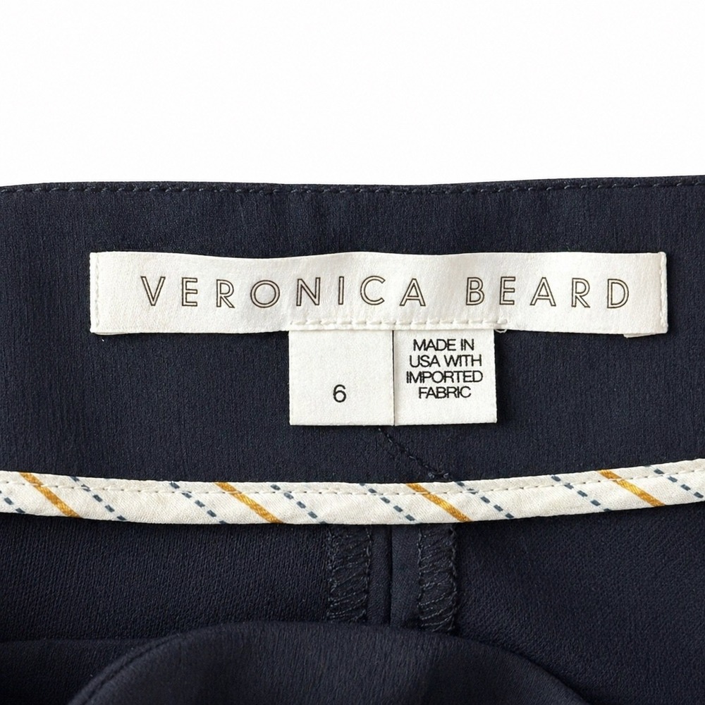 Veronica Beard Stila Pants Womens Size 6 Navy Slim Ankle Career Workwear Stretch - Picture 5 of 7